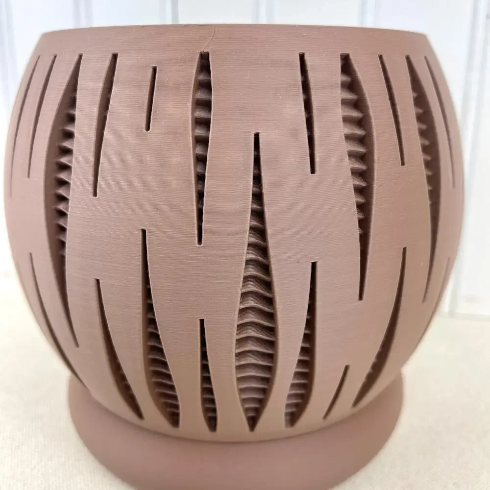 Modern Geometric Planter, Split Planter Pot, Cutout Design, Indoor Flower Pot